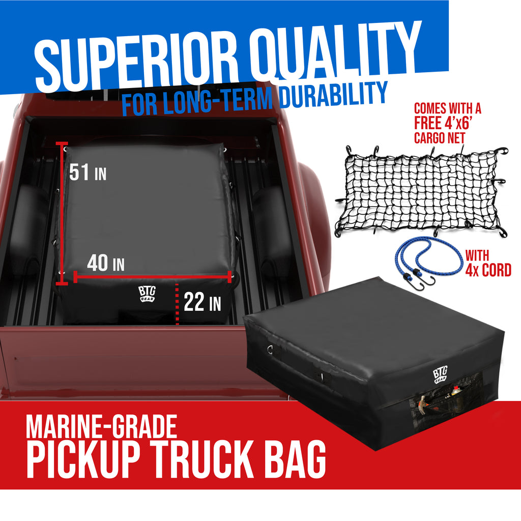 Pickup Truck Cargo Storage Bag w Cargo Net 100 Waterproof Front Po btggear