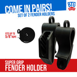 BTG Gear Set of 2 Boat Fender Holder/Adjuster/Hanger, Clips to Rail for Up to 5/8" Marine Bumper Lines