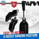 BTG Gear Set of 2 Boat Fender Holder/Adjuster/Hanger, Clips to Rail for Up to 5/8" Marine Bumper Lines