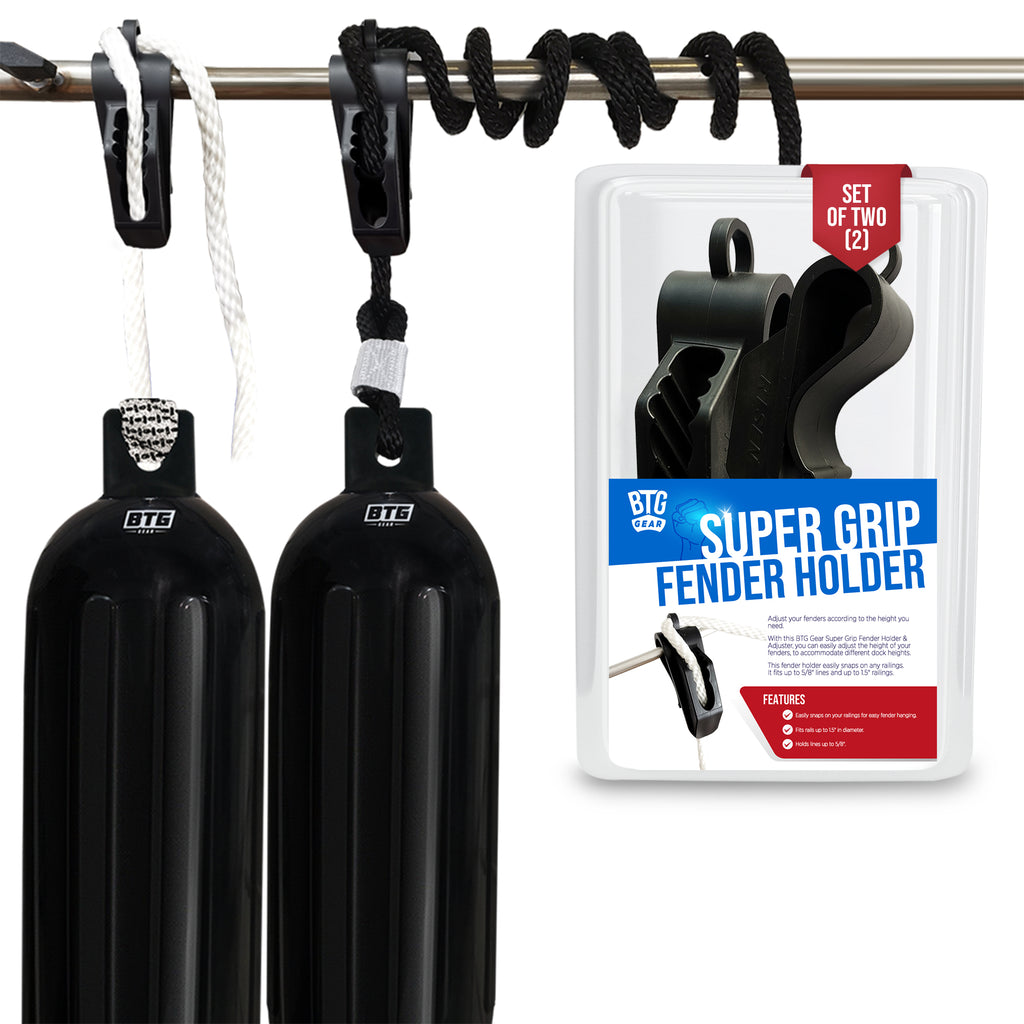 BTG Gear Set of Boat Fender Holder/Adjuster/Hanger, Clips to