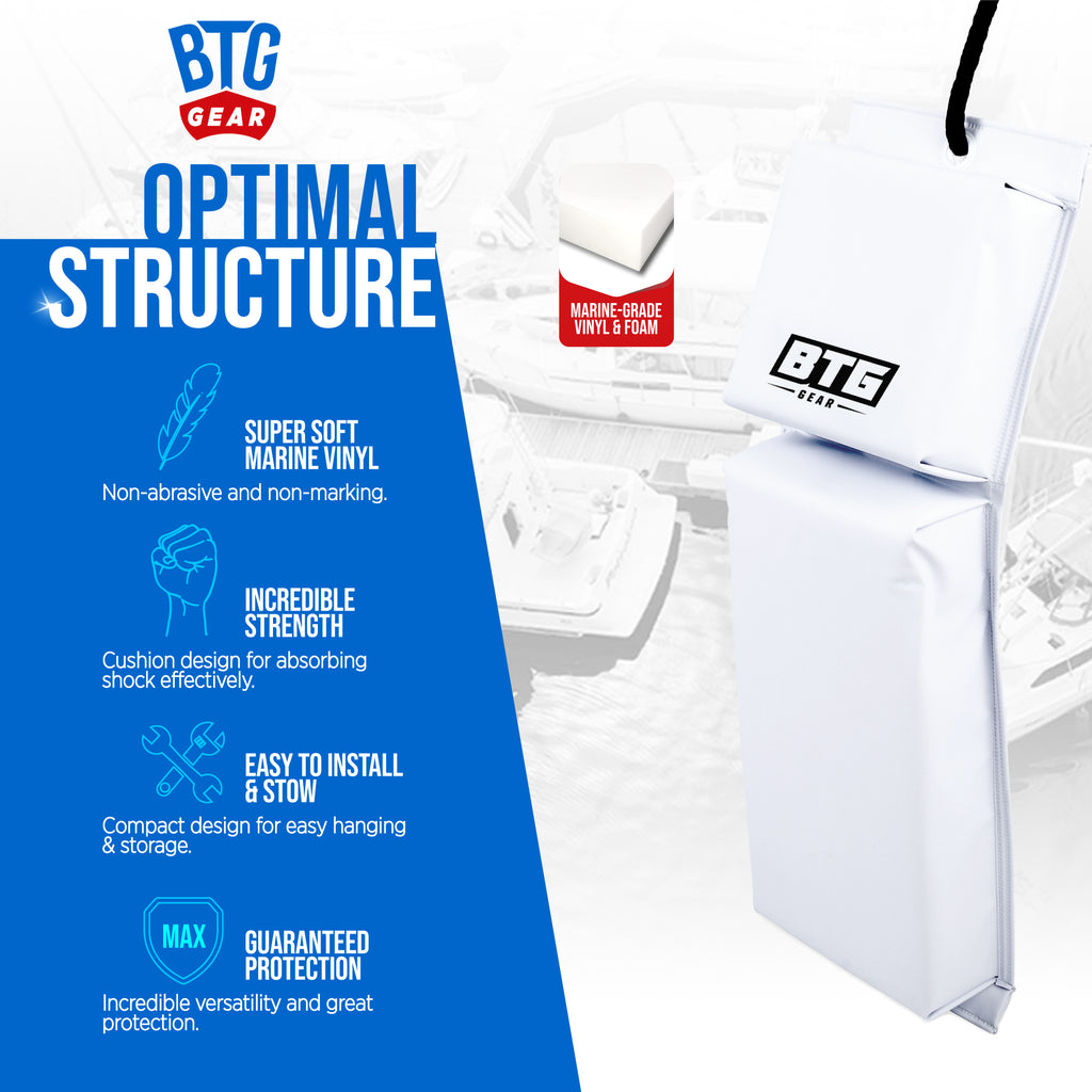 Two Vinyl PWC Boat Fenders (18"x6"x2.5") for Jet Ski, Sea doo, Powerbo