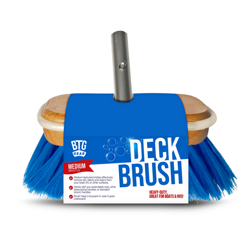 BTG Gear Medium Thickness Snap Button Boat Deck Brush for Cleaning Hull/Railings