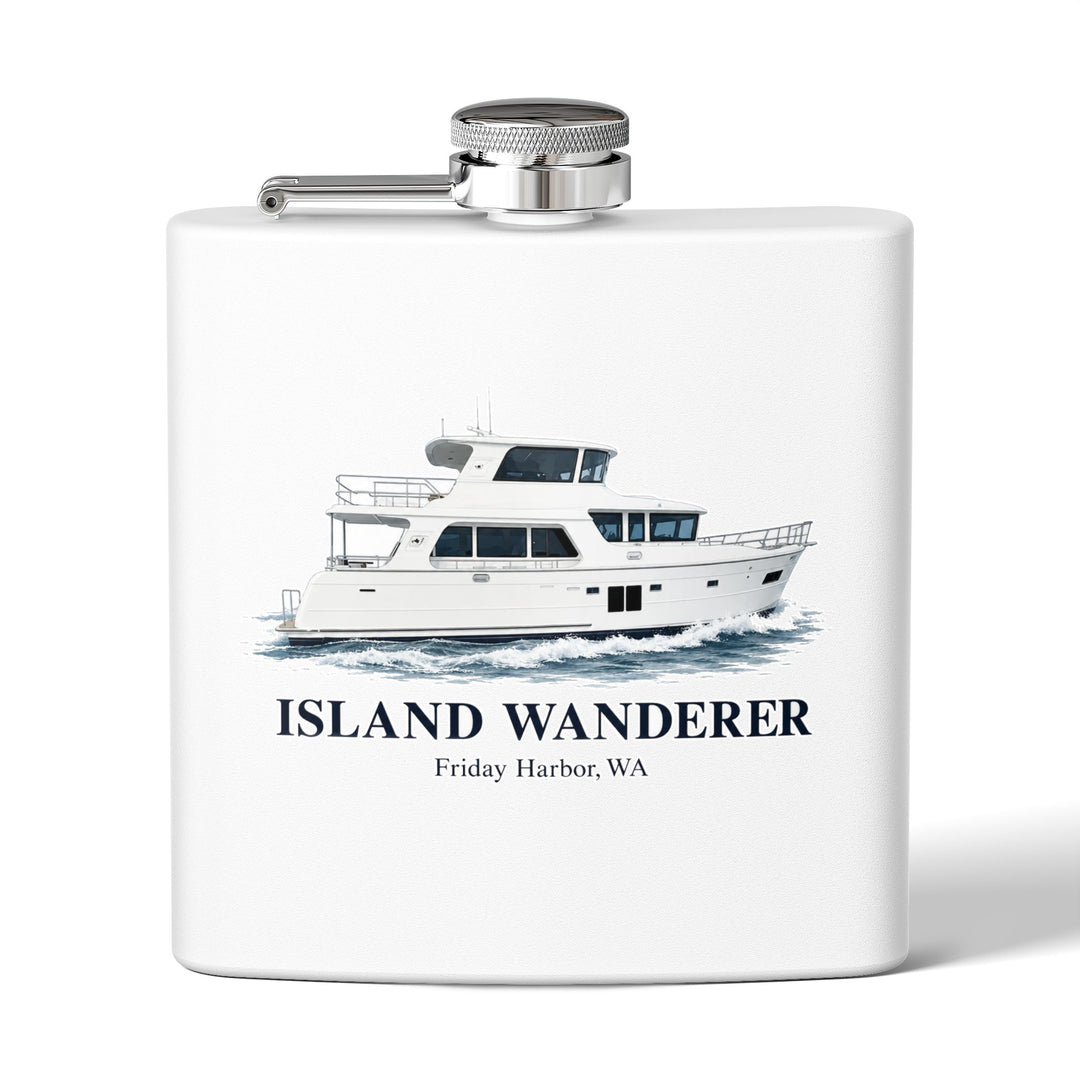 Stainless Steel Flask, 6oz - Personalized With Your Boat