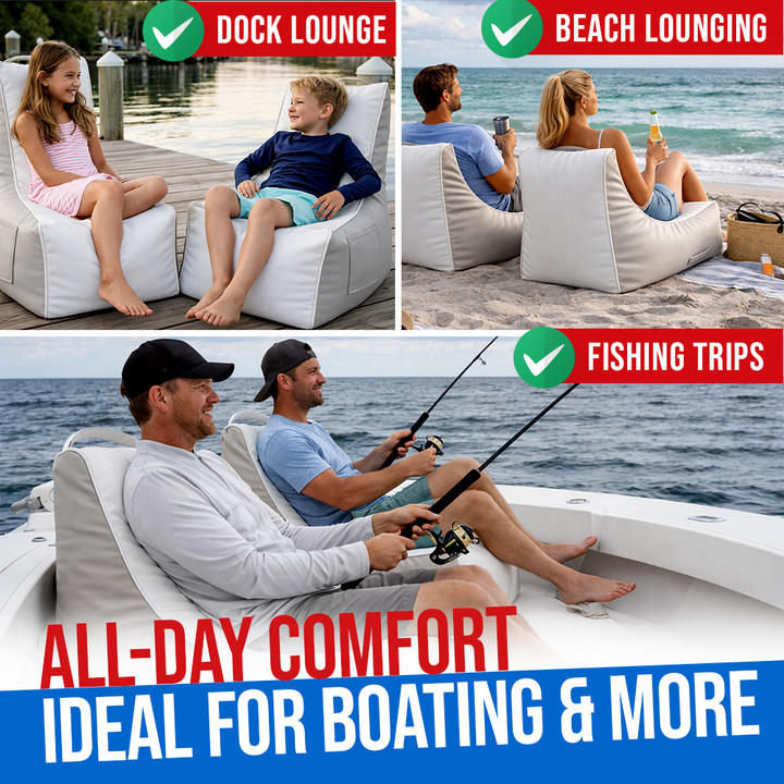 BTG Gear Marine-Grade Bean Buoy Chair for Boats | Waterproof Vinyl Deck Seat Bean Bag