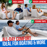 BTG Gear Marine-Grade Bean Buoy Chair for Boats | Waterproof Vinyl Deck Seat Bean Bag
