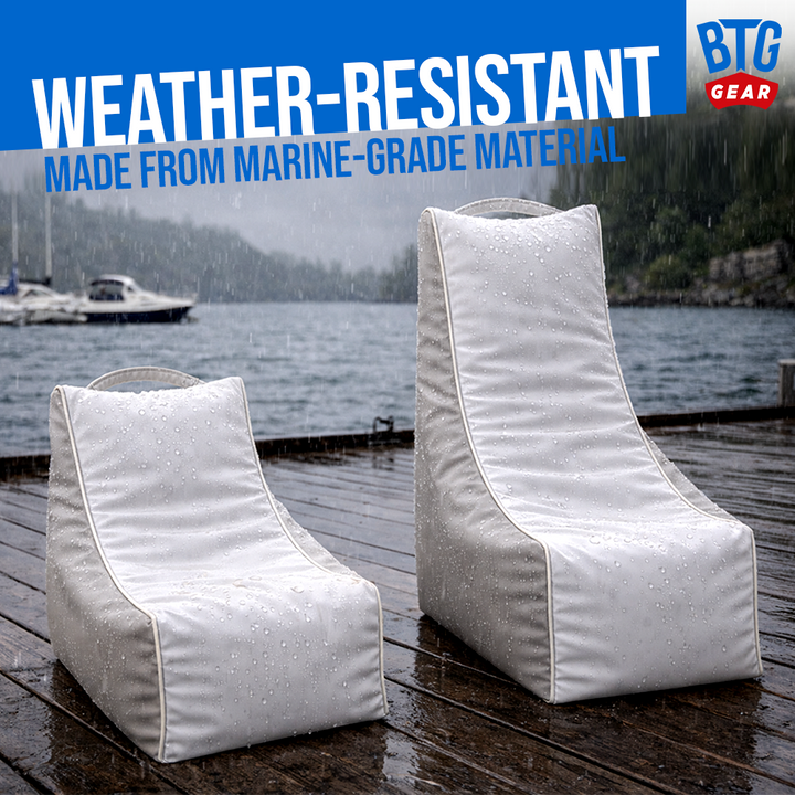 BTG Gear Marine-Grade Bean Buoy Chair for Boats | Waterproof Vinyl Deck Seat Bean Bag