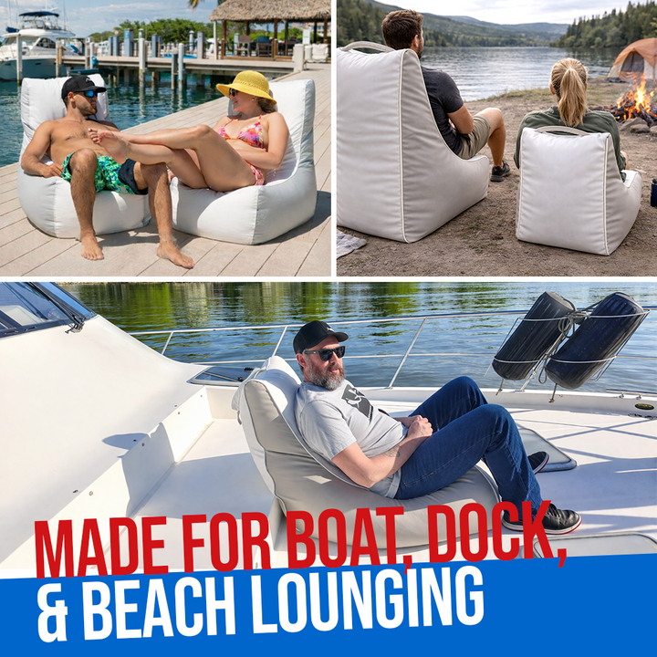 BTG Gear Marine-Grade Bean Buoy Chair for Boats | Waterproof Vinyl Deck Seat Bean Bag