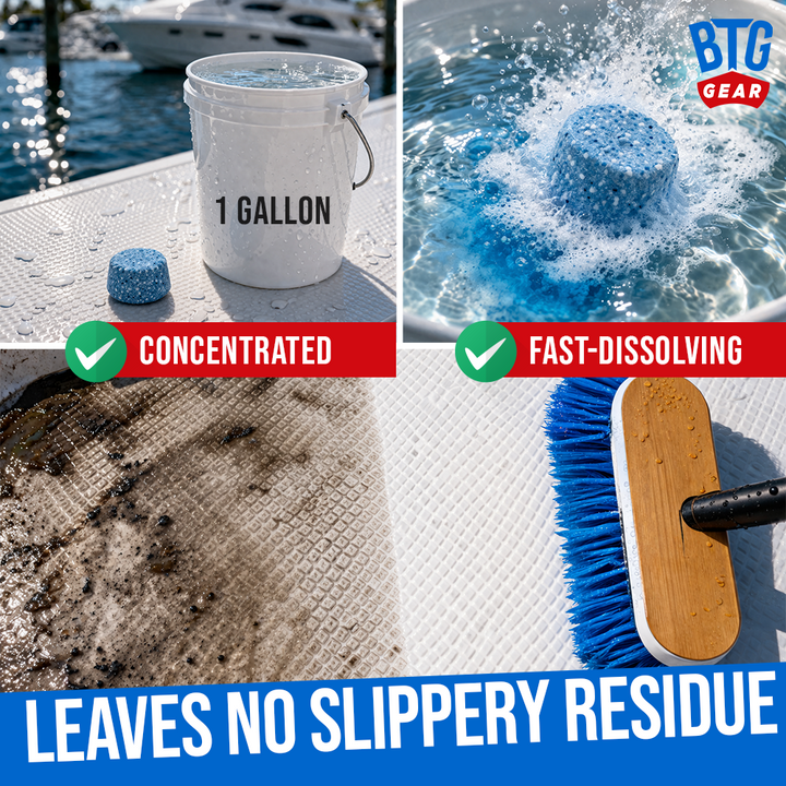 BTG Gear Boat Non-Skid Deck Cleaner &amp; Wash Tablets | Makes 6 Gallons