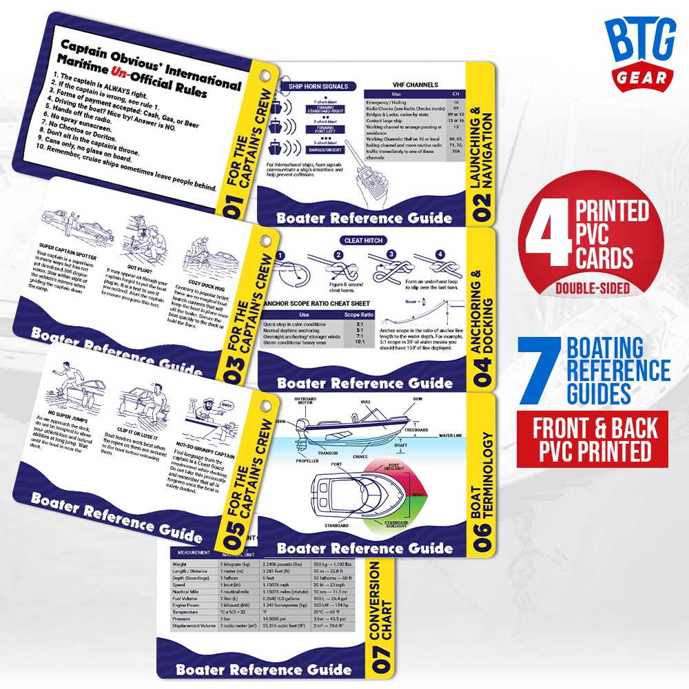 BTG Gear Boating Reference Guide Cards for Boat Owner