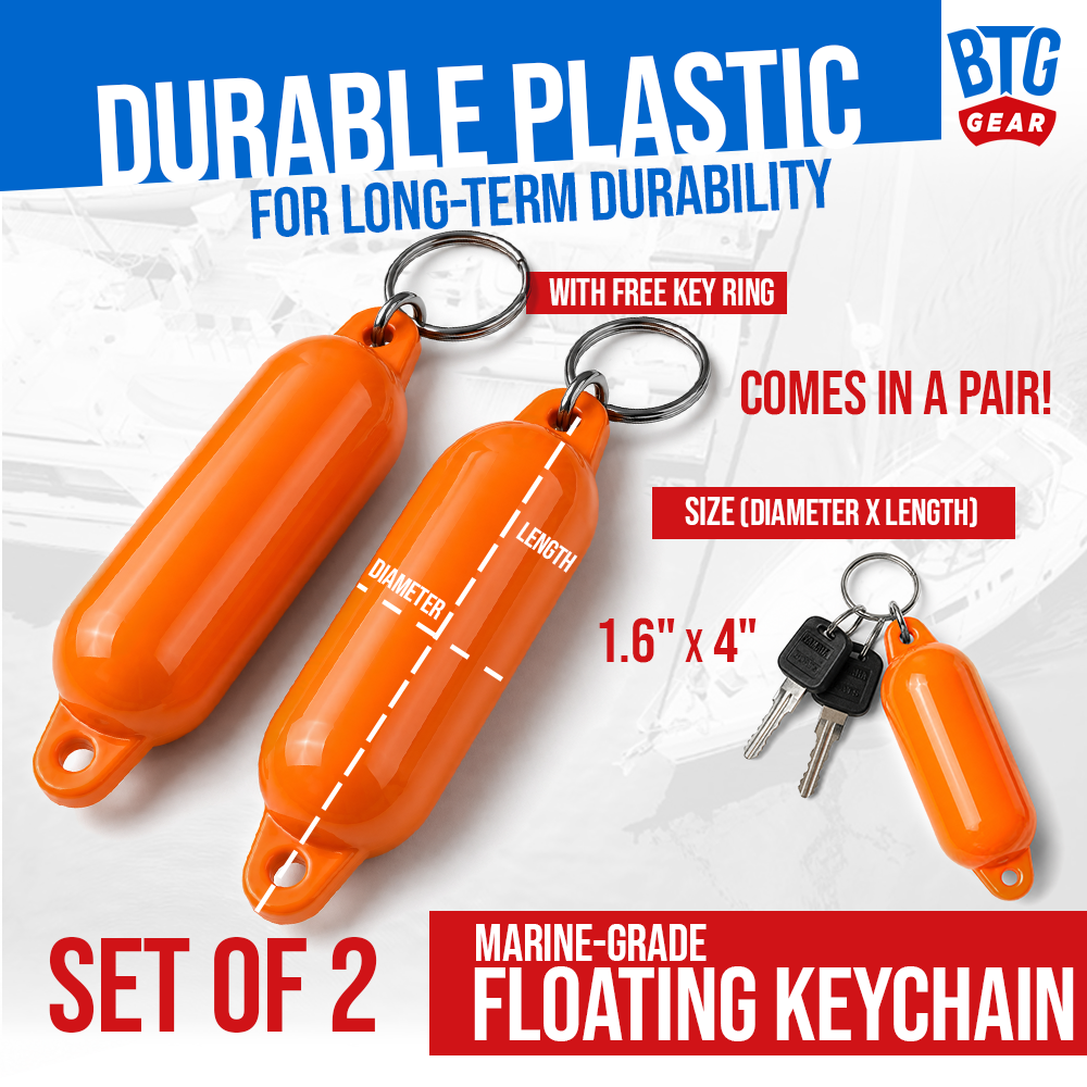 BTG Gear Floating Fender Keychain (Set of 2) with Key Rings