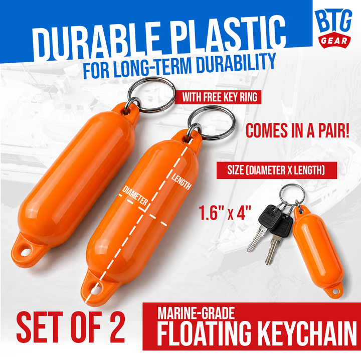BTG Gear Floating Fender Keychain (Set of 2) with Key Rings