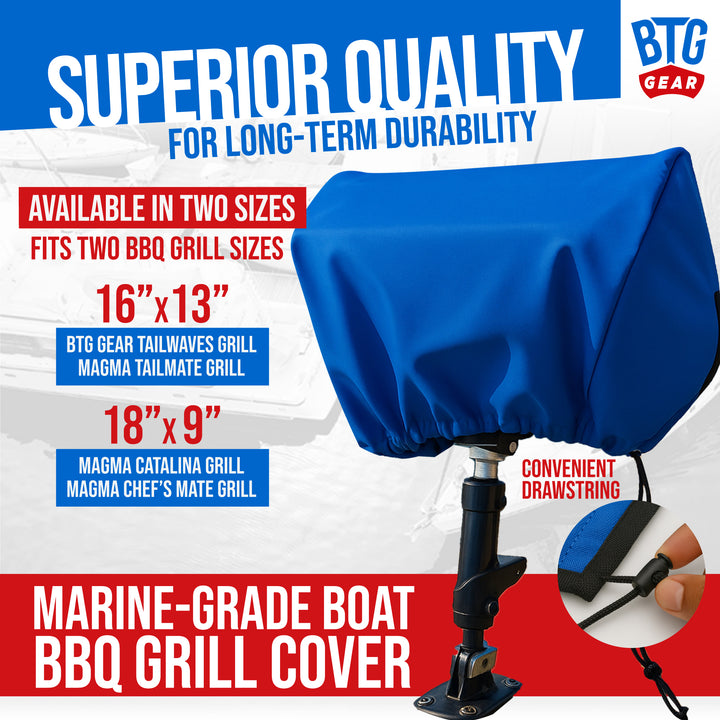 BTG Gear Marine Grill BBQ Cover for 16"x13" and 9"x18" Compatible with Magma Chef&