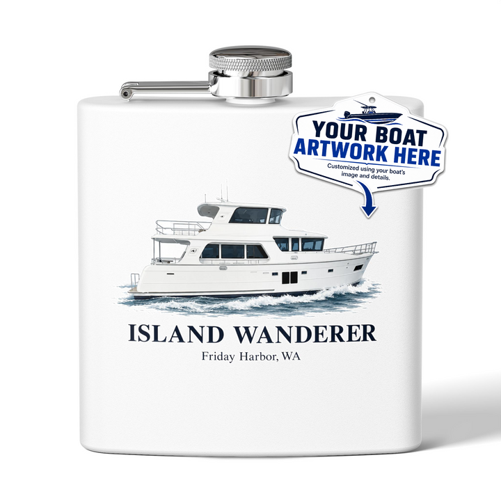 Stainless Steel Flask, 6oz - Personalized With Your Boat