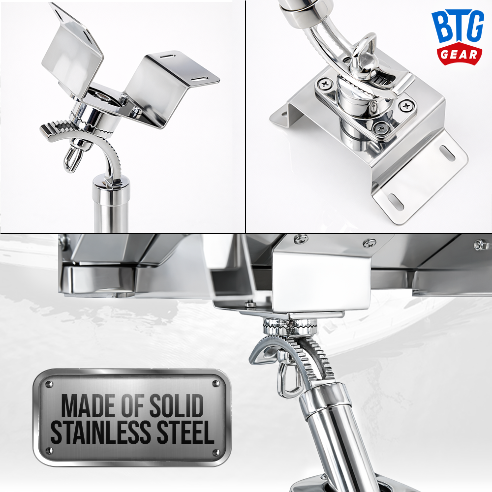BTG Gear Rod Holder Mount for Boat BBQ for Magma &amp; Tailwaves Marine Grills | Stainless Steel