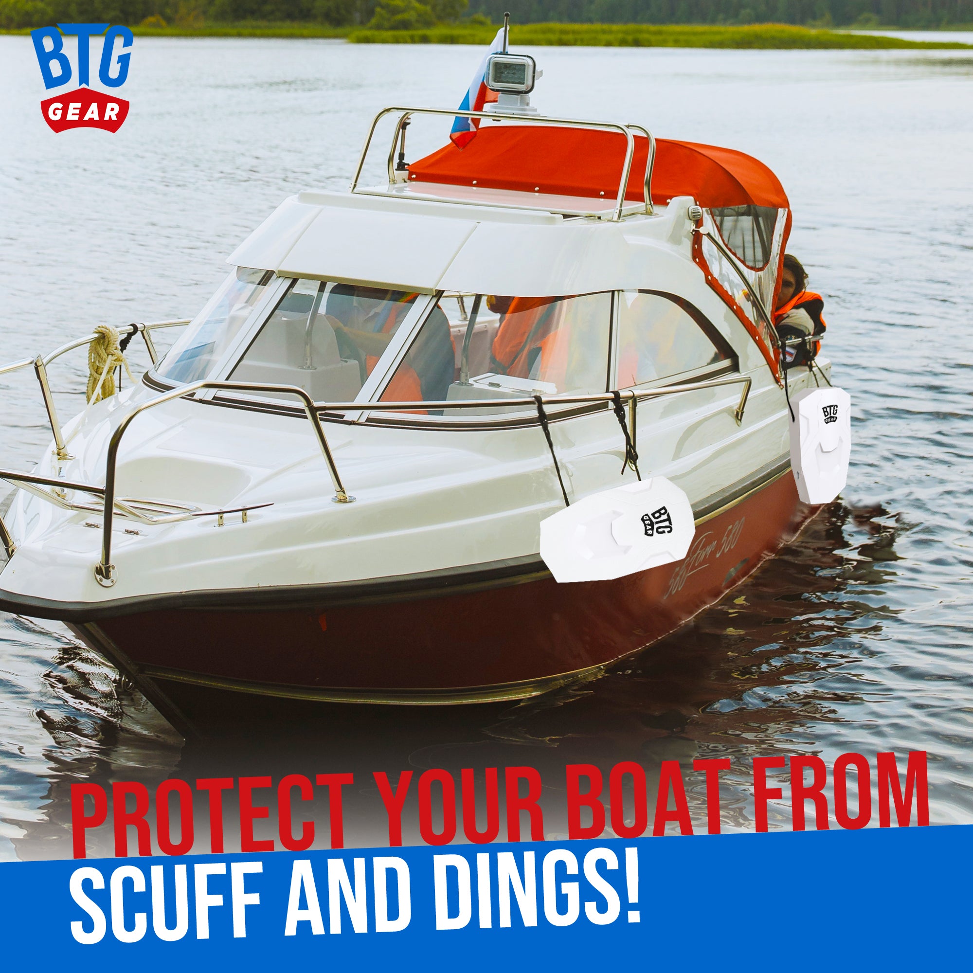 BTG GEAR Modular Marine Bumper with Fender Lines, Boats up to 27', Heavy Duty Marine Use, for Docks/Bass/Jon/Pontoon