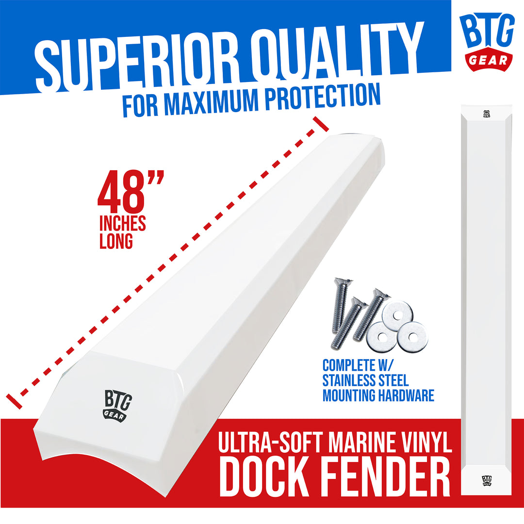 BTG GEAR 48" Heavy Duty Marine Dock Piling Fender Bumpers for Docking (Set of 2)