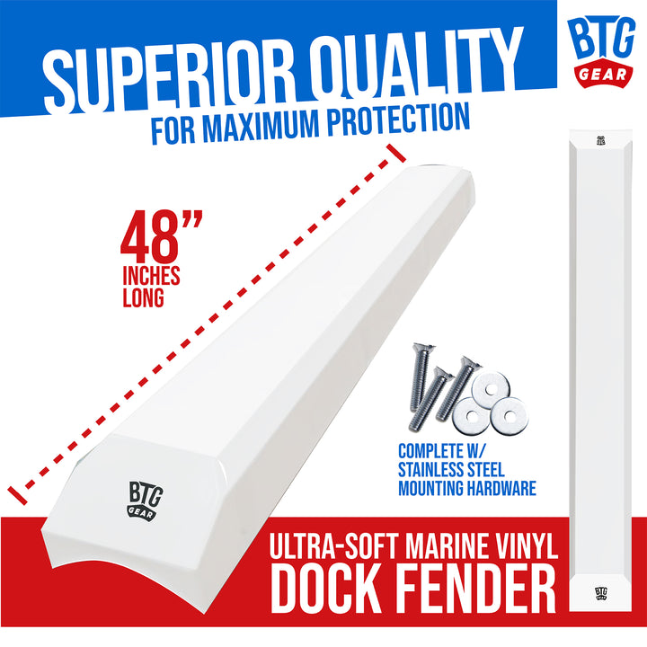 BTG GEAR 48" Heavy Duty Marine Dock Piling Fender Bumpers for Docking (Set of 2)