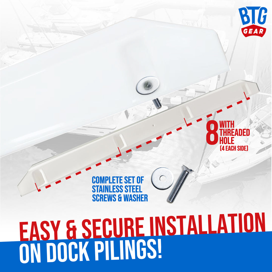 BTG GEAR 48" Heavy Duty Marine Dock Piling Fender Bumpers for Docking (Set of 2)