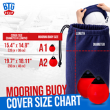 BTG Gear Boat Fleece Fender Bumper Covers for Mooring Buoy, Set of 2 (Navy Blue)