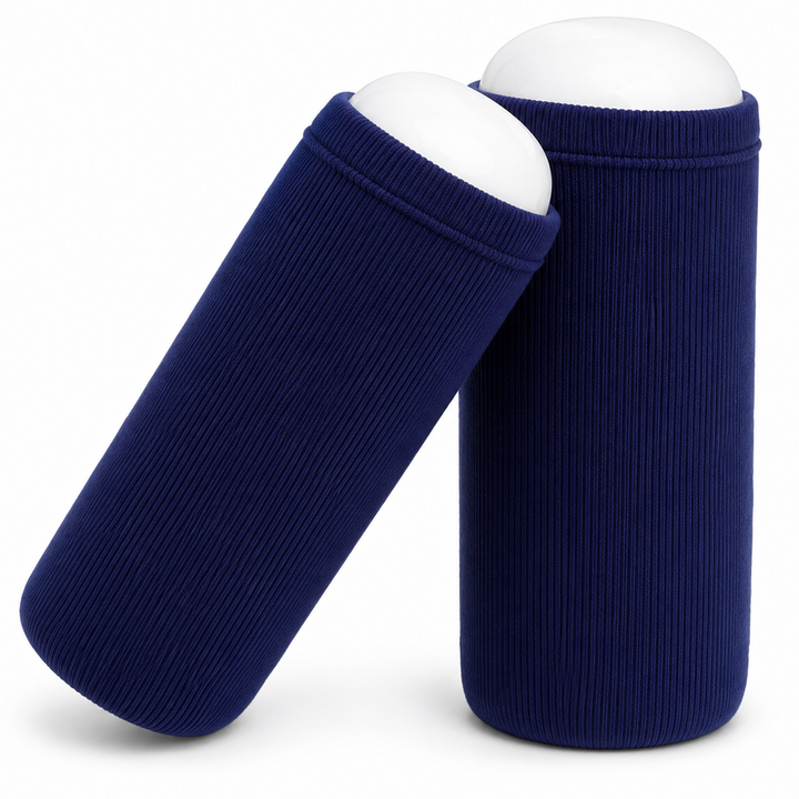 BTG Gear Boat Fleece Fender Bumper Covers for Hole in The Middle Boat Fender, Set of 2 (Navy Blue)