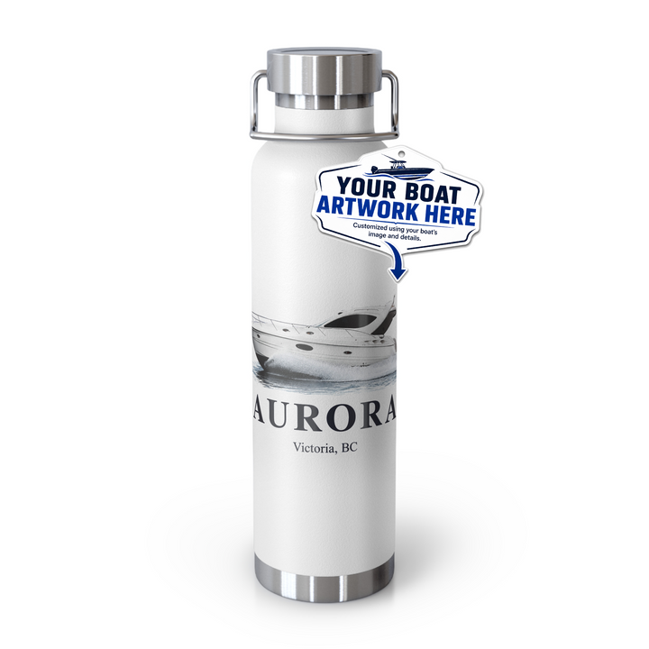 Stainless Vacuum Bottle, 22oz - Personalized With Your Boat
