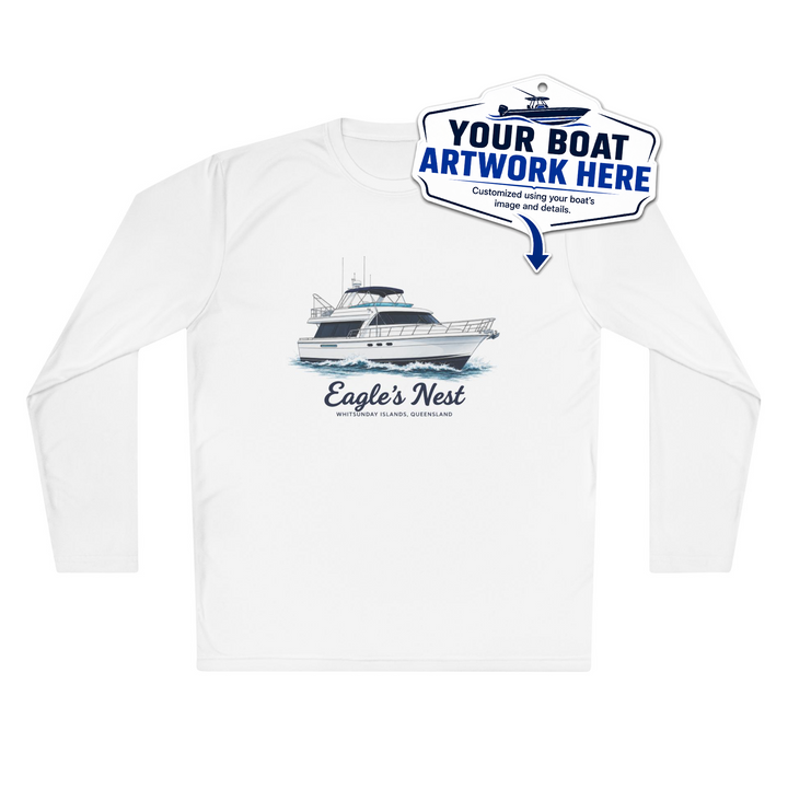 Boat Graphic Long Sleeve Tee - Personalized With Your Boat