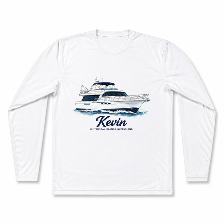 Boat Graphic Long Sleeve Tee - Personalized With Your Boat