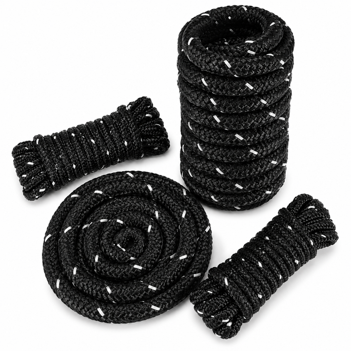 BTG Gear Dock Line Kit (Set) - Includes Three Mooring Ropes (Two Bow Lines, One Spring) - Reflective