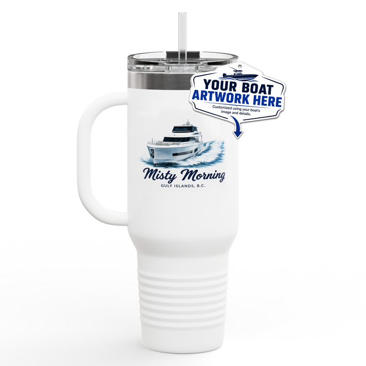 Insulated Travel Mug, 40oz - Personalized With Your Boat