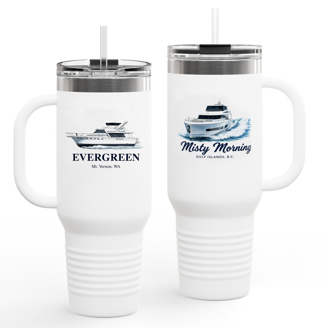Insulated Travel Mug, 40oz - Personalized With Your Boat