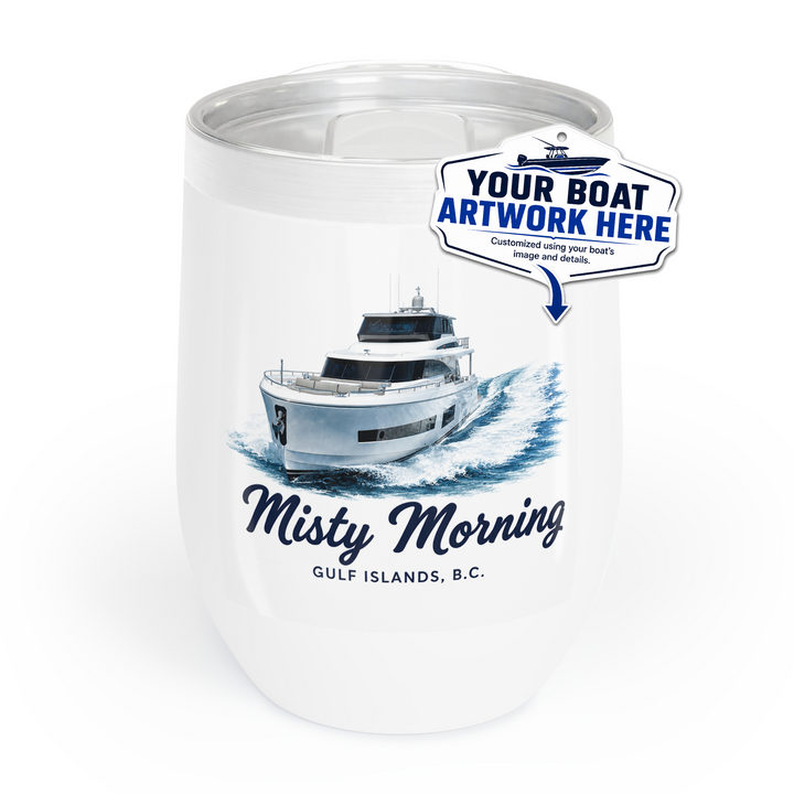 Chill Wine Tumbler, 12oz - Personalized With Your Boat