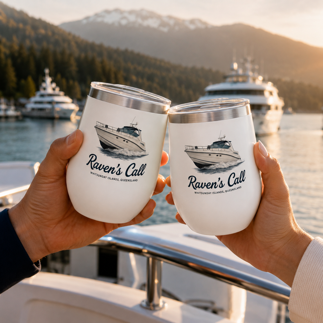 Chill Wine Tumbler, 12oz - Personalized With Your Boat