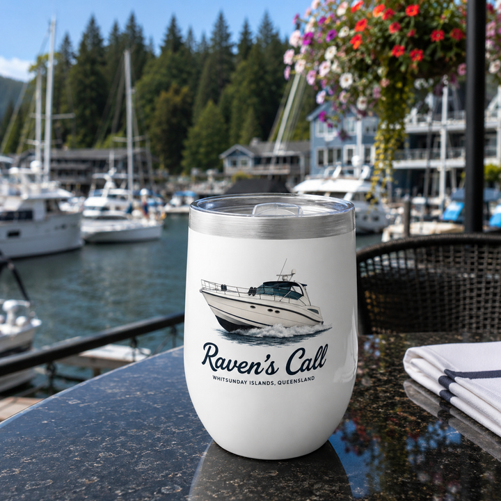 Chill Wine Tumbler, 12oz - Personalized With Your Boat