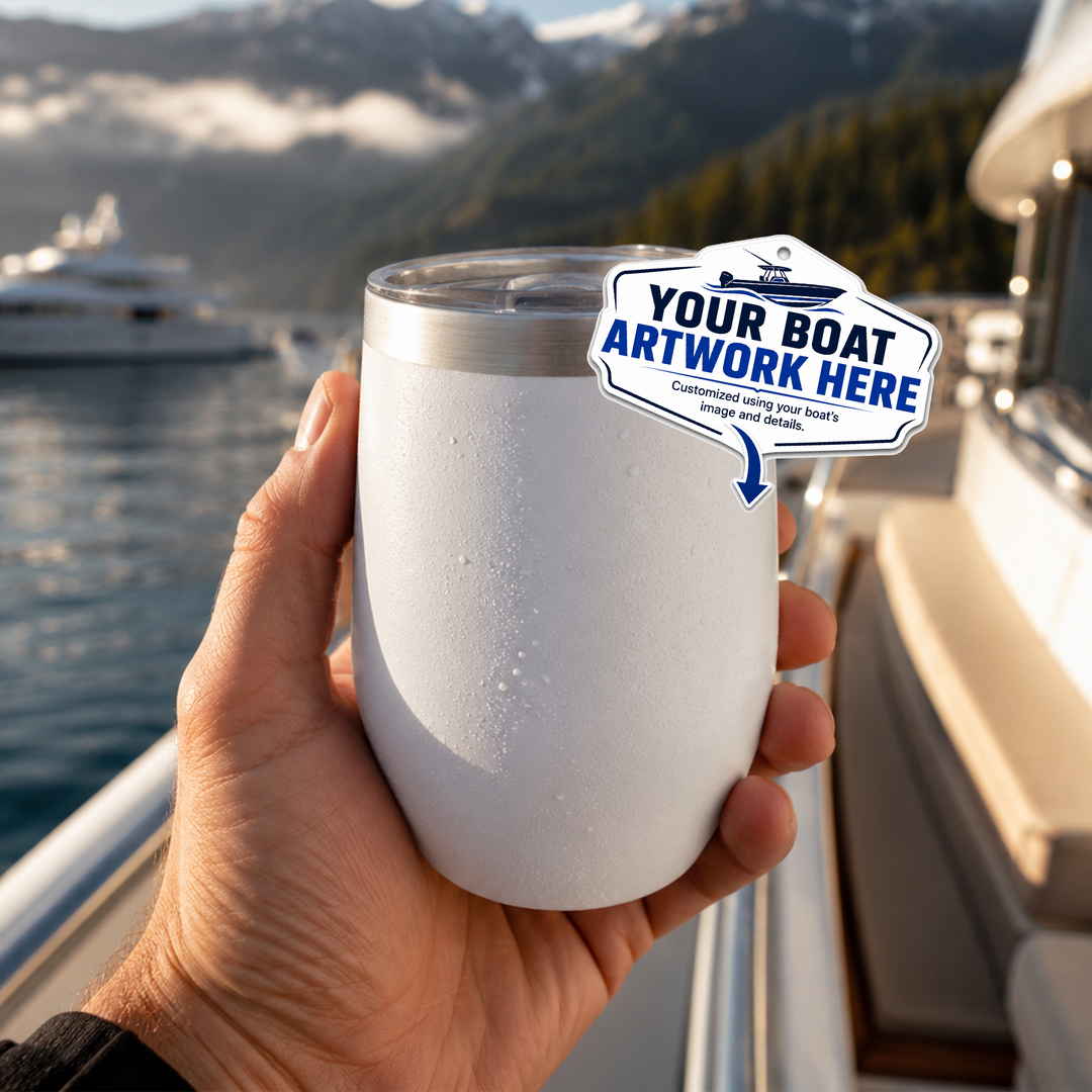 Chill Wine Tumbler, 12oz - Personalized With Your Boat