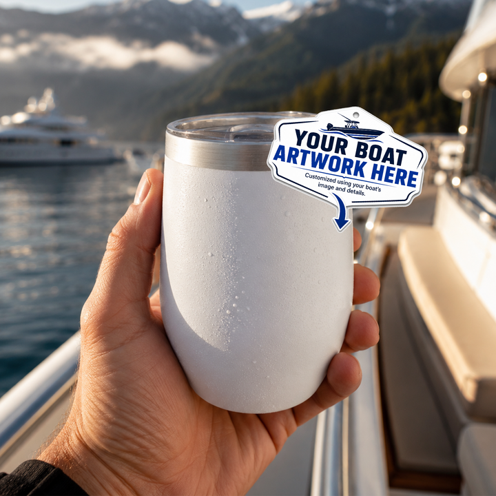 Chill Wine Tumbler, 12oz - Personalized With Your Boat