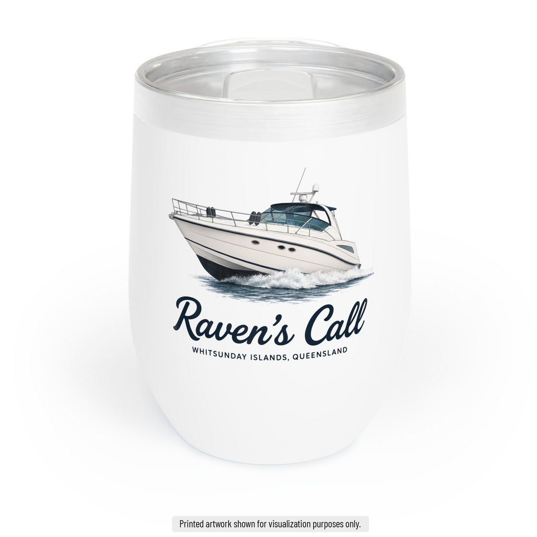 Chill Wine Tumbler, 12oz - Personalized With Your Boat