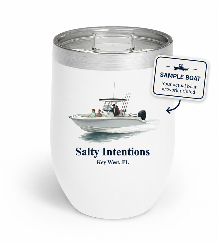 Chill Wine Tumbler, Personalized With Your Boat