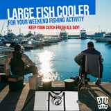 BTG Gear Insulated/Thermal Waterproof Fish Bag Cooler/Freezer in black, Extra Large 63"x27" wide, For Fishing/Boats with FREE fish gloves