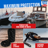 BTG Gear Heavy Duty Marine-Grade Double Braided Reflective Nylon Dock LINE KIT (Three Ropes) - Boats up to 36' in sizes 5/8", 1/2", 3/8"