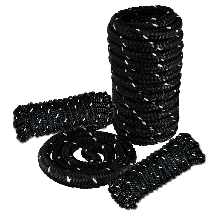 BTG Gear Heavy Duty Marine-Grade Double Braided Reflective Nylon Dock LINE KIT (Three Ropes) - Boats up to 36&